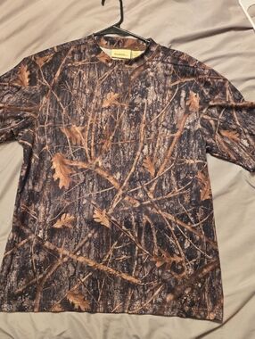Gander Mountain Brown and Black Woodland Camo Short-Sleeve Shirt